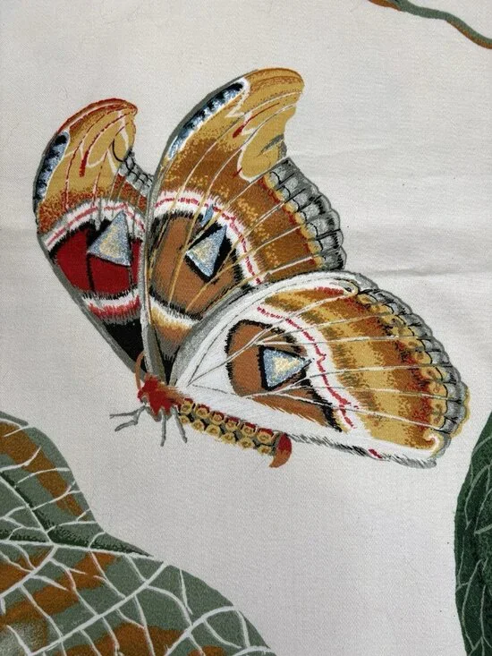 Vintage Fabric 55”x56” Nakai Romanex de Boussac Bernard Botanical 1985 France - Picture 3 of 16